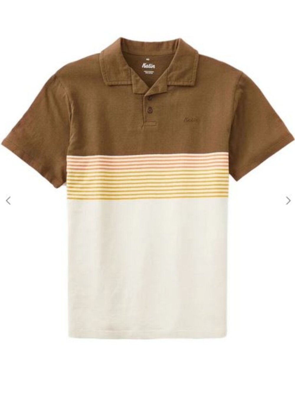Katin Men's Brown Striped Truman Polo Size Large